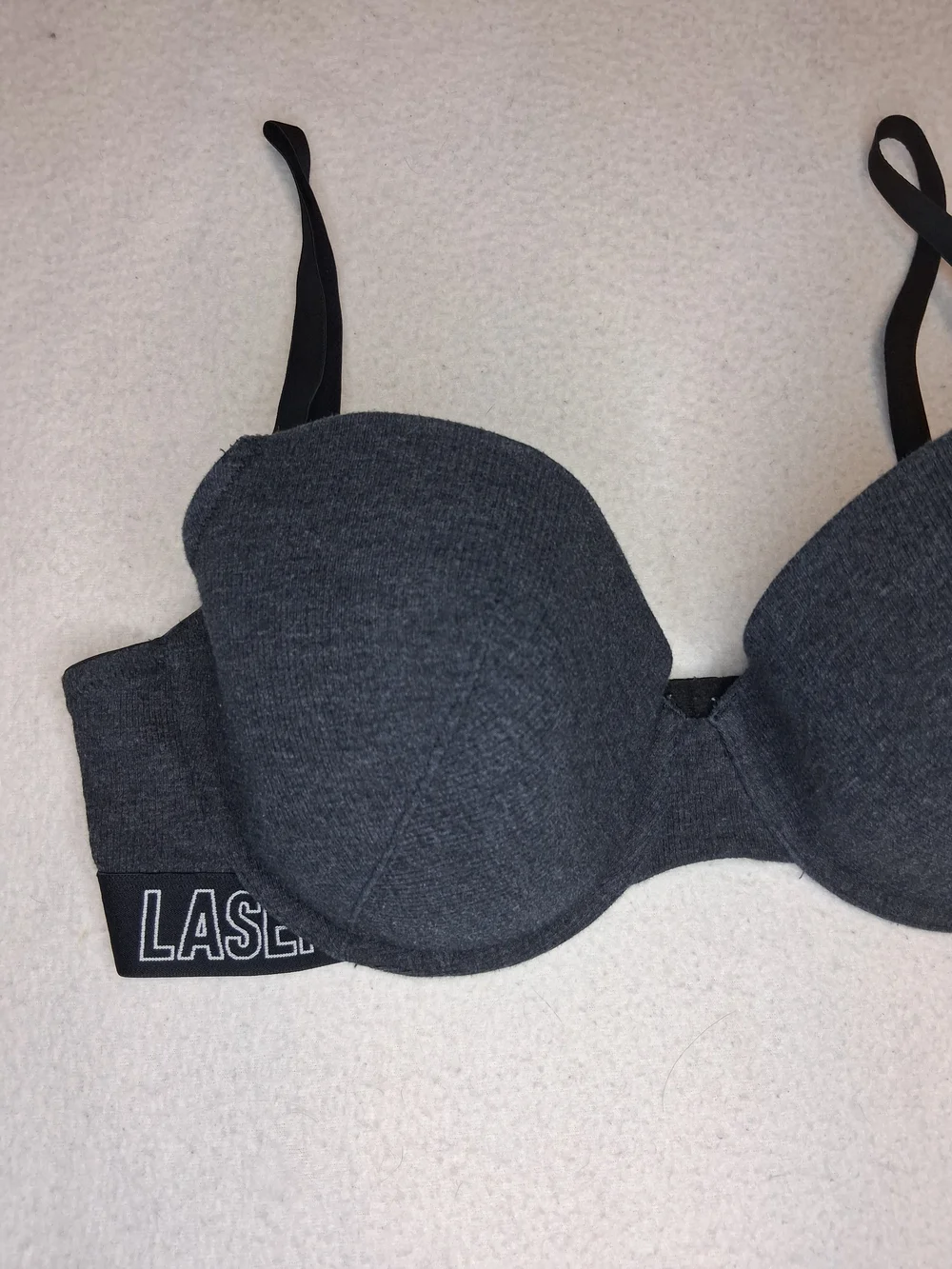 La SENZA Charcoal Gray Padded Underwire Bra with Logo Band - Picture 3 of 8